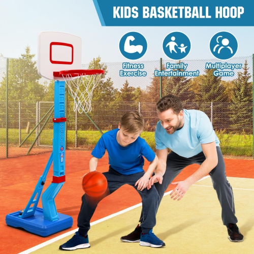 SUPER JOY Toddler Basketball Hoop Height Adjustable Kids Basketball Hoop for Indoor Outdoor Play Portable Basketball Goa