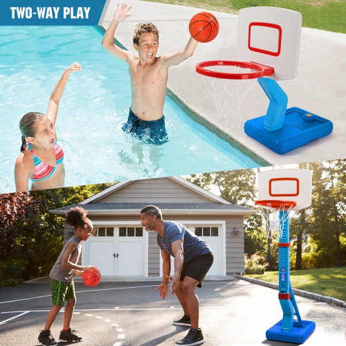 SUPER JOY Toddler Basketball Hoop Height Adjustable Kids Basketball Hoop for Indoor Outdoor Play Portable Basketball Goa