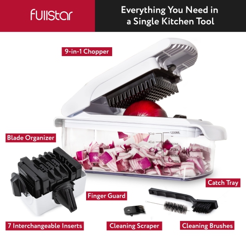 Vegetable Chopper Vegetable Cutter - Food Onion Salad Veggie Chopper with Container - French Fry Potato Dicer Slicer Cut