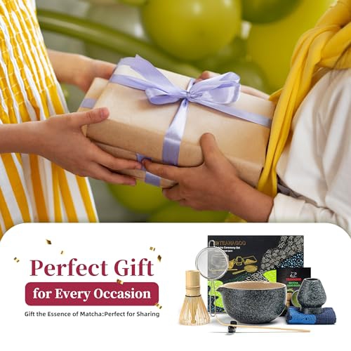 Ensemble de fouets Matcha de TEANAGOO, ensemble de 7 pièces pour matcha, ensemble de matcha pour cérémonie, ensemble à thé Matcha, fouet matcha et