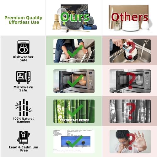 Ensemble de fouets Matcha de TEANAGOO, ensemble de 7 pièces pour matcha, ensemble de matcha pour cérémonie, ensemble à thé Matcha, fouet matcha et