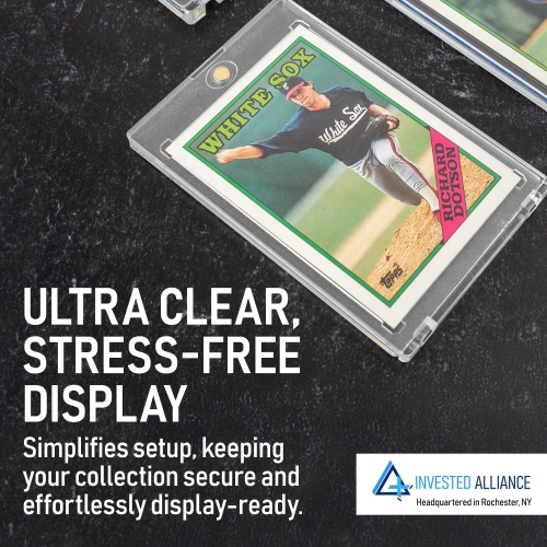 Premium Magnetic Card Holder | 35PT Magnetic Card Holders for Trading Cards. Pro UV Card Protectors with Ultra