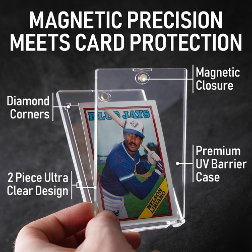Premium Magnetic Card Holder | 35PT Magnetic Card Holders for Trading Cards. Pro UV Card Protectors with Ultra