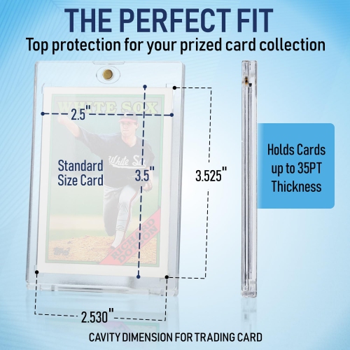 Premium Magnetic Card Holder | 35PT Magnetic Card Holders for Trading Cards. Pro UV Card Protectors with Ultra