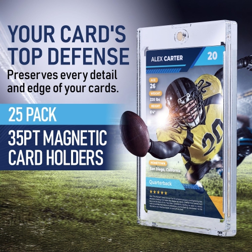Premium Magnetic Card Holder | 35PT Magnetic Card Holders for Trading Cards. Pro UV Card Protectors with Ultra