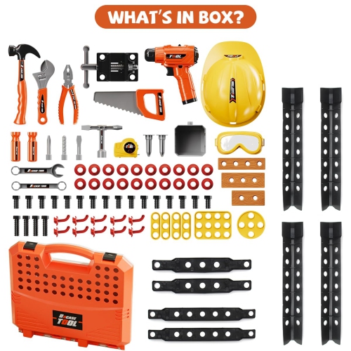 Losbenco Kids Tool Bench for Toddlers, 90 PCS Kid Tools Set with Realistic Electric Drill, Toy Kids Work Bench Kit, Todd