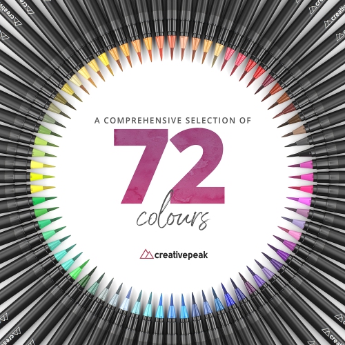 Stylos à pinceaux aquarelle, 72 marqueurs colorés à pointe souple et vibrants avec 4 pinceaux à mélanger – Ensemble de stylos à aquarelle pour appel