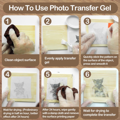 1DFAUL 500g Gel Medium for Photo Transfer, Photo Transfer Medium Gel to Wood & Other Hard Surfaces, DIY Crafts, Home Dec