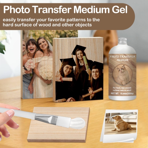 1DFAUL 500g Gel Medium for Photo Transfer, Photo Transfer Medium Gel to Wood & Other Hard Surfaces, DIY Crafts, Home Dec