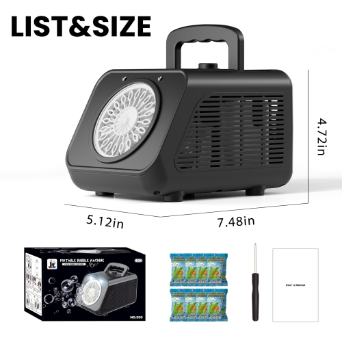 Reenovan Bubble Machine, Automatic Bubble Blower 15000+ Bubbles Per Minute, Bubble Machine for Kids Toddler, Portable Bu