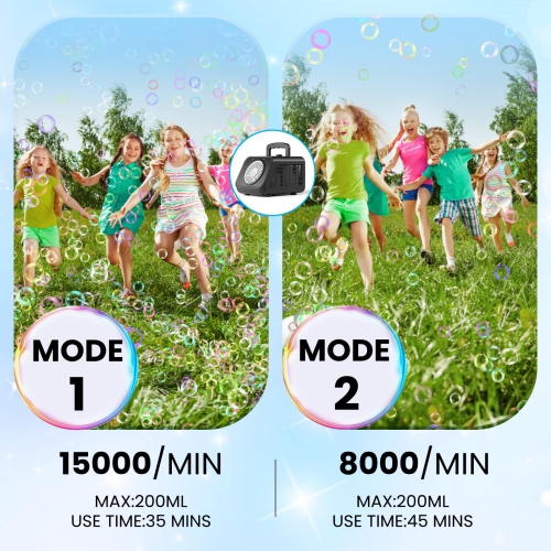 Reenovan Bubble Machine, Automatic Bubble Blower 15000+ Bubbles Per Minute, Bubble Machine for Kids Toddler, Portable Bu
