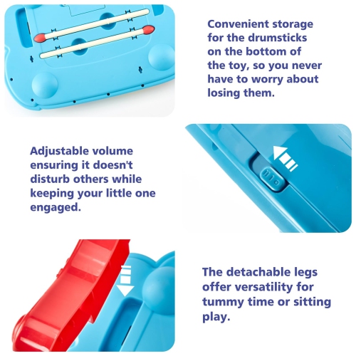 hahaland Baby Toys 12-18 Months - Toddler Toys for 1 2 3 Year Old Boys Girls Gifts, 5 in 1 Kids Baby Piano Drum Set, Mus