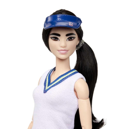 Barbie Careers Fashion Doll & Accessories, Made to Move Tennis Player Wearing Removable Outfit with Racket & Ball, 22 Be