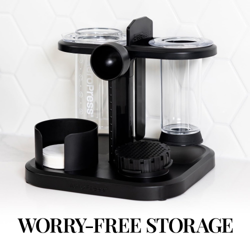 AeroPress Organizer Stand, Compact Storage Original, Clear, XL Coffee Maker, and Accessories, Ideal Coffee Caddy Storage