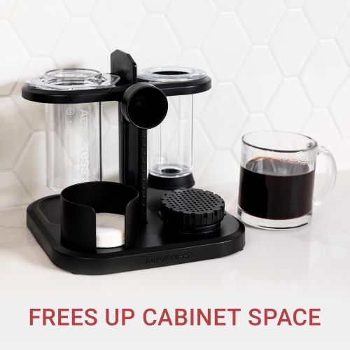 AeroPress Organizer Stand, Compact Storage Original, Clear, XL Coffee Maker, and Accessories, Ideal Coffee Caddy Storage