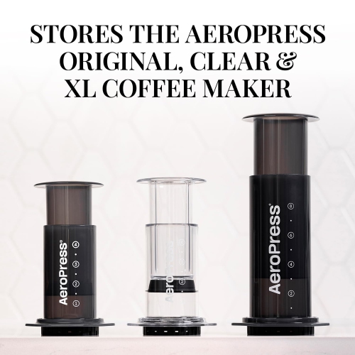 AeroPress Organizer Stand, Compact Storage Original, Clear, XL Coffee Maker, and Accessories, Ideal Coffee Caddy Storage