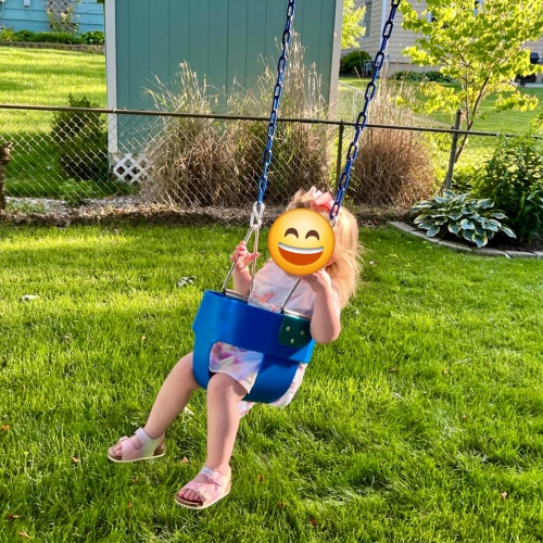 KINSPORY Toddler Swing & Balancoire Bebe, 59" Heavy-Duty Coated Iron Chains Baby Swing Outdoor, High Back Full Bucket In