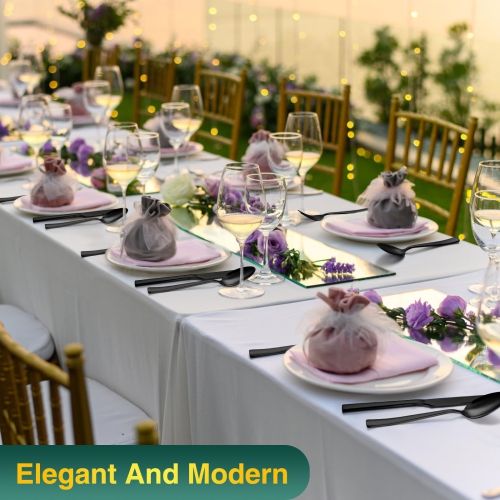 Yoehka 60 Pieces Black Silverware Set,Premium Stainless Steel Flatware Set for 12, Mirror Polished Tableware Cutlery Set