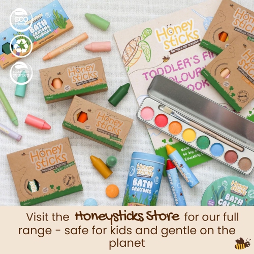 Honeysticks 100% Pure Beeswax Crayons - Non Toxic Crayons, Safe for Babies and Toddlers, For 1 Year Plus, Hand