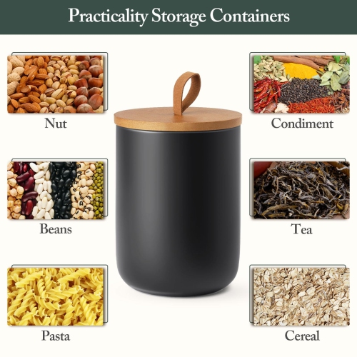 Canisters Set Kitchen, Airtight Coffee Canister, Sugar Container Set With Top Handle, Ceramic Coffee Container Modern Ca