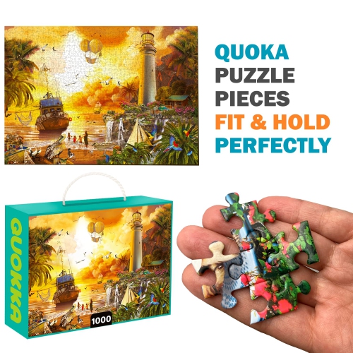 QUOKKA Jigsaw Puzzles for Adults 1000 Pieces - 3 Pack of 1000 Piece Puzzles for Kids Ages 8-12 and Up - Enjoy Market, Li