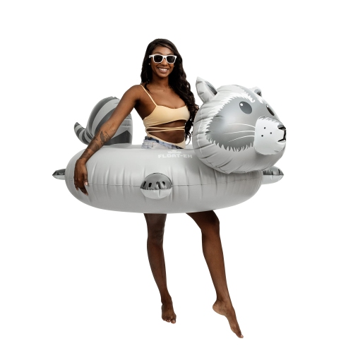 FLOAT-EH Raccoon Pool Float for Adults - Beach Floats are Thick, Durable, and Vinyl Designed - Floaties Designed in Cana