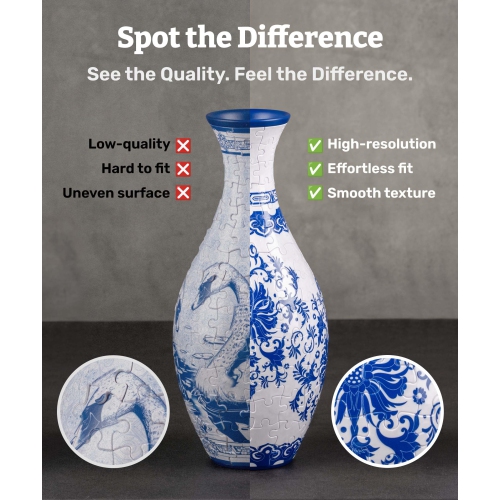 Pintoo 3D – Vase casse-tête unique en forme de fleur fabriqué par 160 morceaux de casse-tête en plastique courbé Pièces de maison Chauffant cadeau