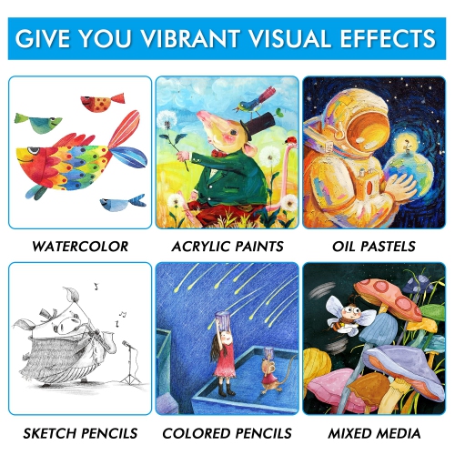 Shuttle Art 118 Piece Deluxe Art Set, Art Supplies in Wooden Case, Painting Drawing Art Kit with Acrylic Paint Pencils O