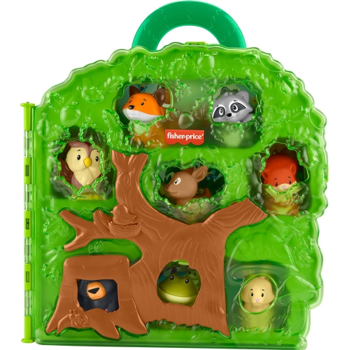 Fisher-Price Little People Toddler Toy Forest Friends Carry Case Playset with Animal Figures for Pretend Play Kids Ages