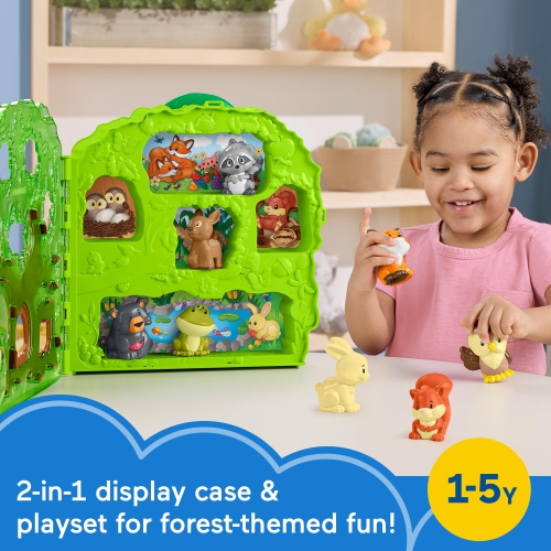 Fisher-Price Little People Toddler Toy Forest Friends Carry Case Playset with Animal Figures for Pretend Play Kids Ages