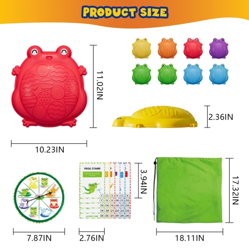 HYES Stepping Stones for Kids 8pcs, Durable Non-Slip Toddler Balance Steps Stones, Obstacle Courses Sensory Toys, Coordi