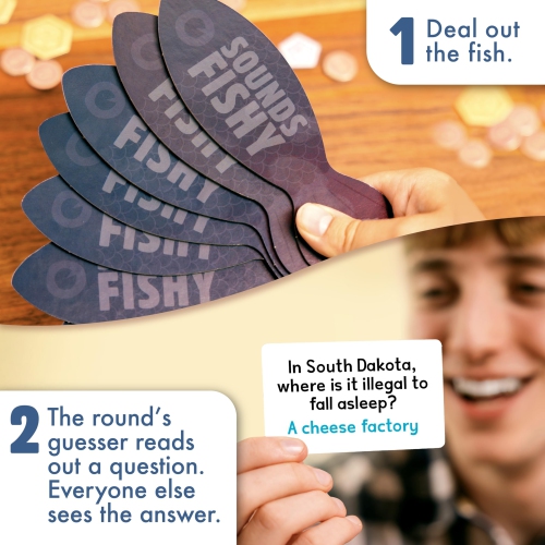 Sounds Fishy: The Fast-Thinking, Bluffing Family Board Game for Kids 10+ and Adults