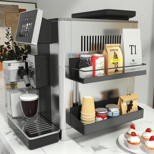 Slow Slog Magnetic Spice Rack, 4 Pack Magnetic Shelf for Refrigerator, Magnetic Refrigerator Organizer, Kitchen Space Sa