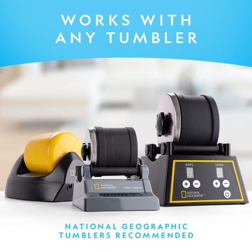 NATIONAL GEOGRAPHIC Rock Tumbler Refill Kit - 2.26 kg Mix of Rocks for Tumbling and Rough Gemstones - Rock Tumbler Suppl