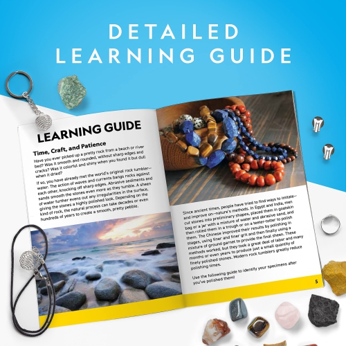 NATIONAL GEOGRAPHIC Rock Tumbler Refill Kit - 2.26 kg Mix of Rocks for Tumbling and Rough Gemstones - Rock Tumbler Suppl