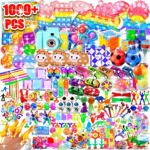 1000+ Party Favors for Kids 6-8 8-12 Fidget Toys Pack Carnival Prize Box School Classroom Rewards Loot Bag Fillers Goodi
