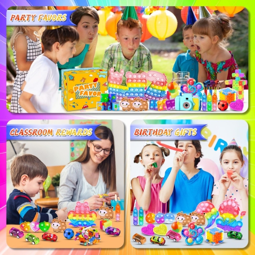 1000+ Party Favors for Kids 6-8 8-12 Fidget Toys Pack Carnival Prize Box School Classroom Rewards Loot Bag Fillers Goodi
