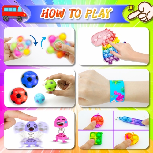 1000+ Party Favors for Kids 6-8 8-12 Fidget Toys Pack Carnival Prize Box School Classroom Rewards Loot Bag Fillers Goodi