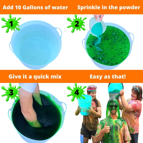 Bulk Instant Slime Powder! Mix with Water to Make 160L for a Slime Bucket Challenge, Colour War, Colour Run, Blaster Gun