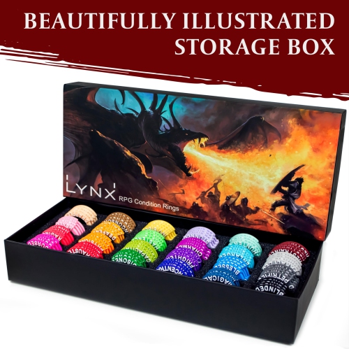 DND Miniatures Condition Markers - 96 Rings to Track 24 Different Status & Spell Effects for RPG/DND Minis Like Dungeons