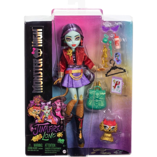 Monster High Jinafire Long Doll, Dragon with Pet Dog Cloudy