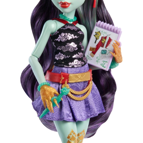 Monster High Jinafire Long Doll, Dragon with Pet Dog Cloudy