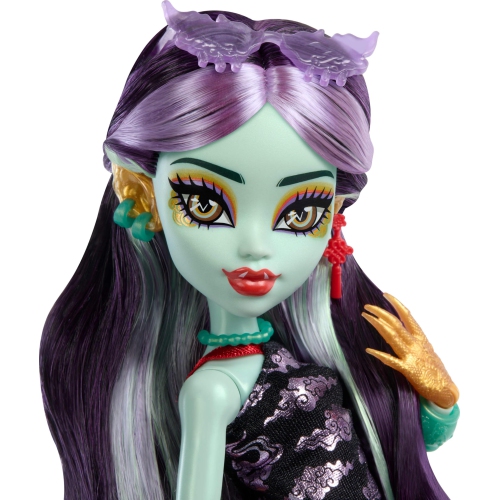 Monster High Jinafire Long Doll, Dragon with Pet Dog Cloudy