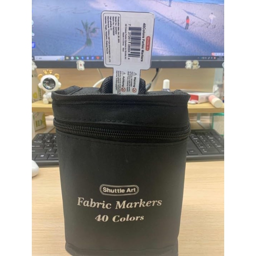 Navttle Art – Stylos à marqueurs en tissu, 40 couleurs, marqueurs en tissu à double pointe, indélébile, sans bavure, pour les espadrilles de