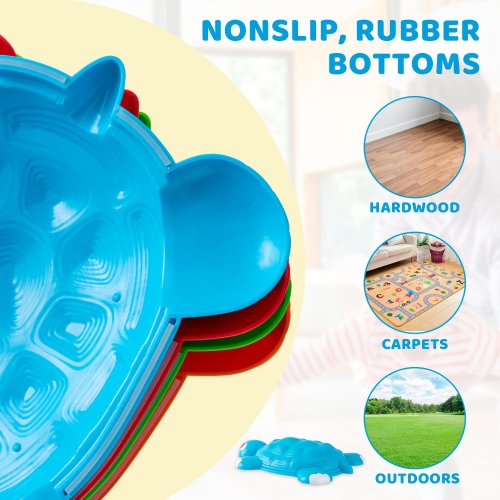 JOYIN Turtle Balance Stepping Stones, 6 Pcs Kids Turtle Jumping Stones Steps Stones Up to 265 Ibs, Toddler Obstacle Cour