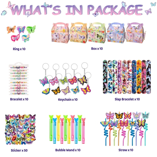 Papillon en cadeau Les fées d'anniversaire Fournitures de fête pour filles Jouets enfant Cadeau Cadeau Bourdon Sac à surprises Papillons Décoration