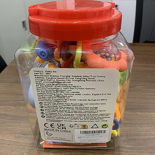 MOONTOY 12pcs Baby Rattles Set Teether Toys for Babies 0-6 Months Infant Baby Gifts Easter Basket Stuffers, Baby Toys 6-