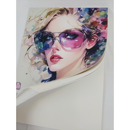 Bloc de 2 feuilles à l'aquarelle AOOK, 11 x 16,53 po, 20 feuilles de papier mélangé, à reliure latérale, texture fine, en goujard