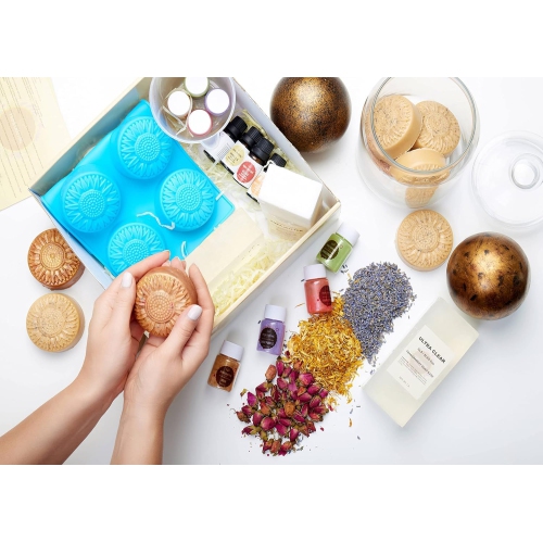 Trousse de fabrication de savon - Kit de fabrication Savon - Fournitures de fabrication de savon avec beurre de karité 1 lb, base de savon