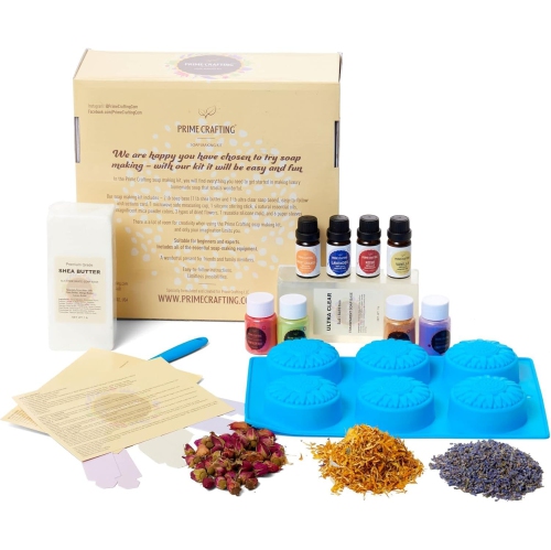Trousse de fabrication de savon - Kit de fabrication Savon - Fournitures de fabrication de savon avec beurre de karité 1 lb, base de savon